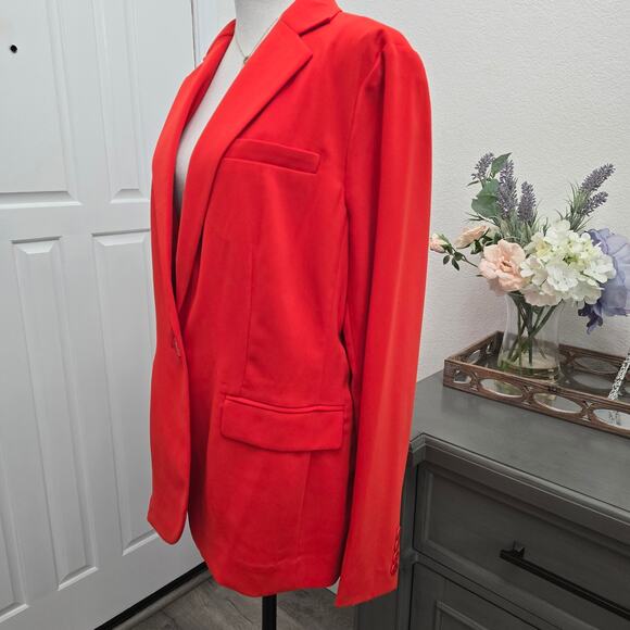 Lauren Ralph Lauren Red Blazer Sz 12 Workwear Office Christmas Holiday Preppy - Picture 2 of 10